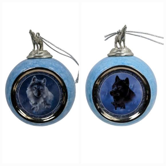 2 ~ The Bradford Editions 1997 WOLF Ornaments Black Knight Silver Scout VINTAGE - Picture 12 of 12